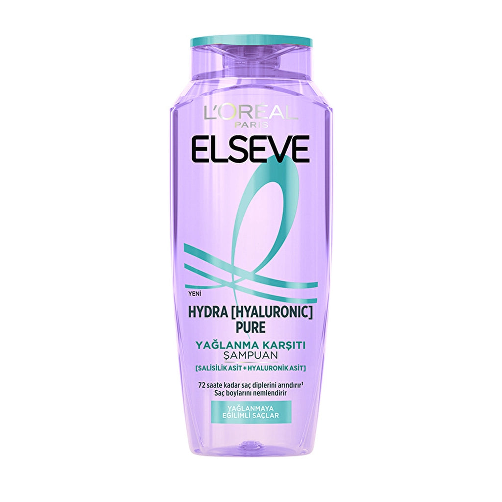 Loreal Paris Elseve Hydra Hyaluronic Pure Anti-Oil Purifying Shampoo Containing Salicylic Acid 300 ml
