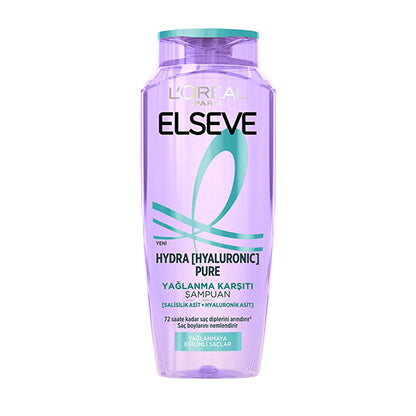 Loreal Paris Elseve Hydra Hyaluronic Pure Anti-Oil Purifying Shampoo Containing Salicylic Acid 300 ml