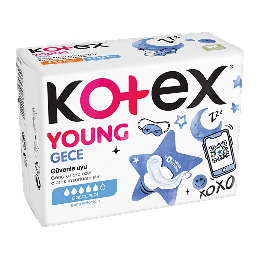 Kotex Young Single Pack Night 6 Pieces