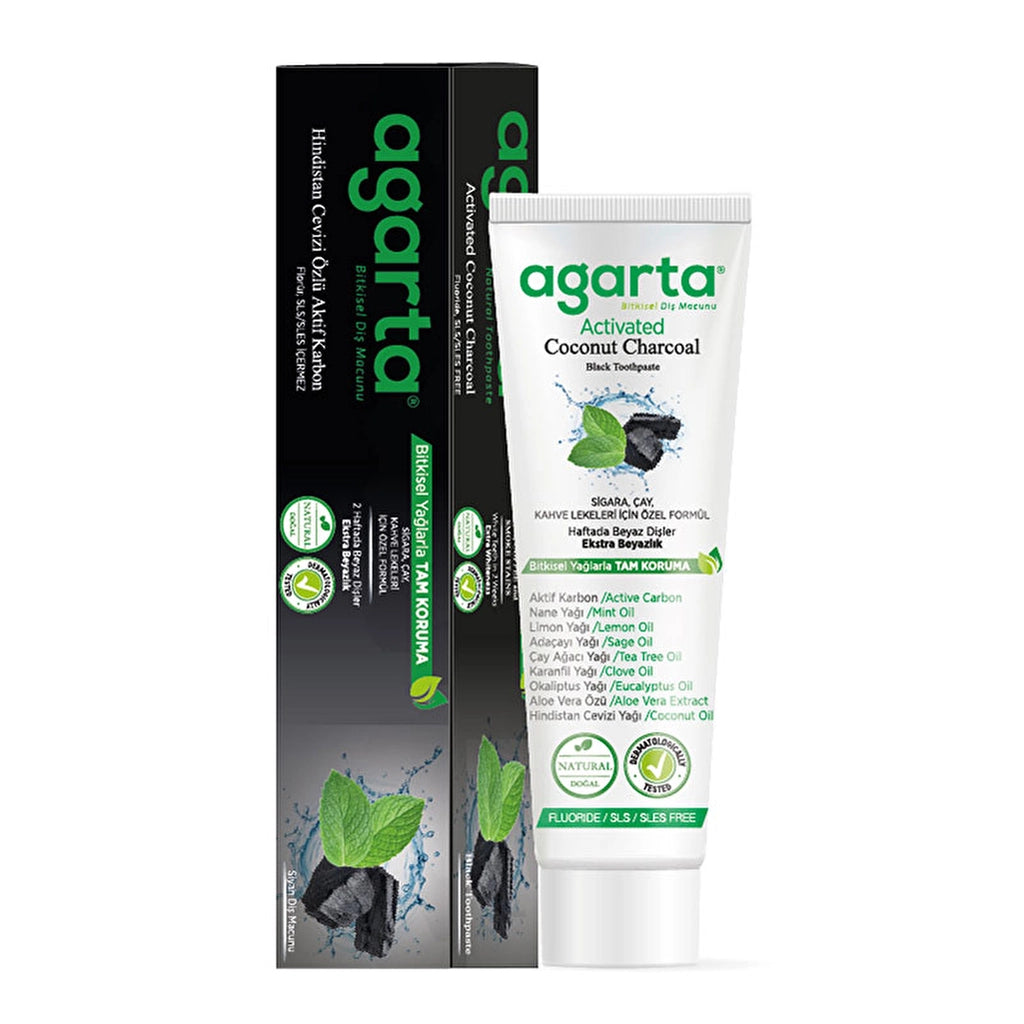 Agarta Natural Coconut Extract Fluoride-Free Toothpaste with Activated Carbon 100 ml