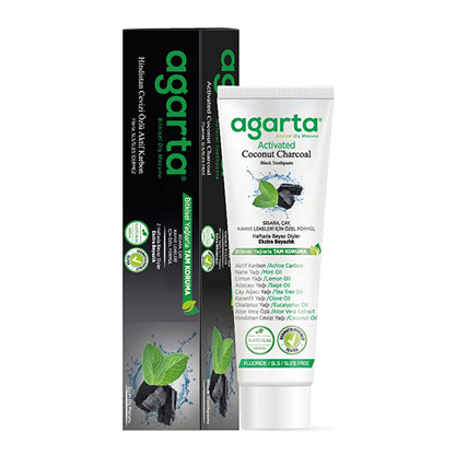 Agarta Natural Coconut Extract Fluoride-Free Toothpaste with Activated Carbon 100 ml
