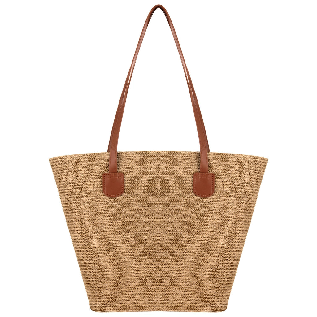 Eklips Straw Beach Bag Beige Plain