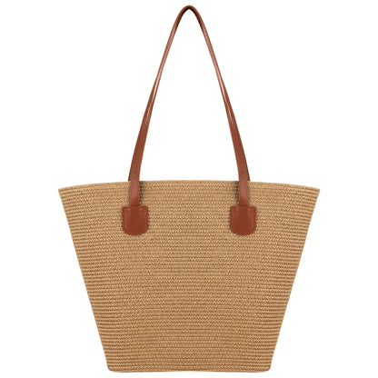 Eklips Straw Beach Bag Beige Plain
