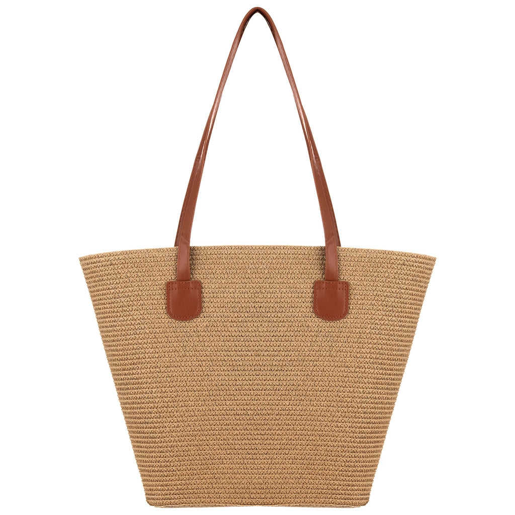 Eklips Straw Beach Bag Beige Plain