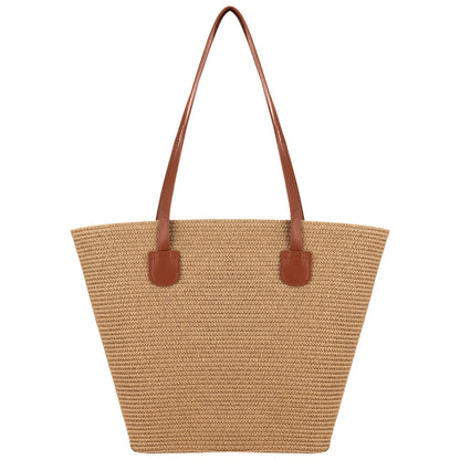 Eklips Straw Beach Bag Beige Plain
