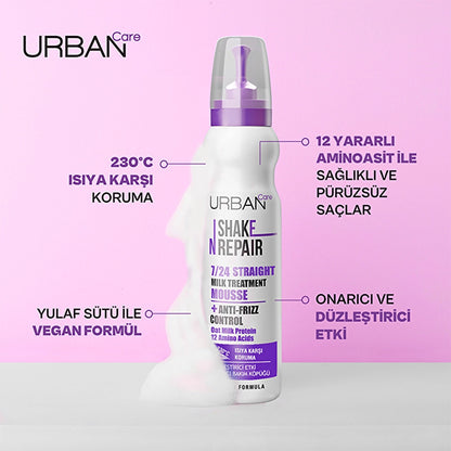 Urban Care Shake N Repair 24/7 Hair Care Mousse with Straightening Effect 150 ml