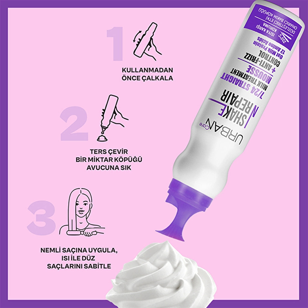 Urban Care Shake N Repair 24/7 Hair Care Mousse with Straightening Effect 150 ml