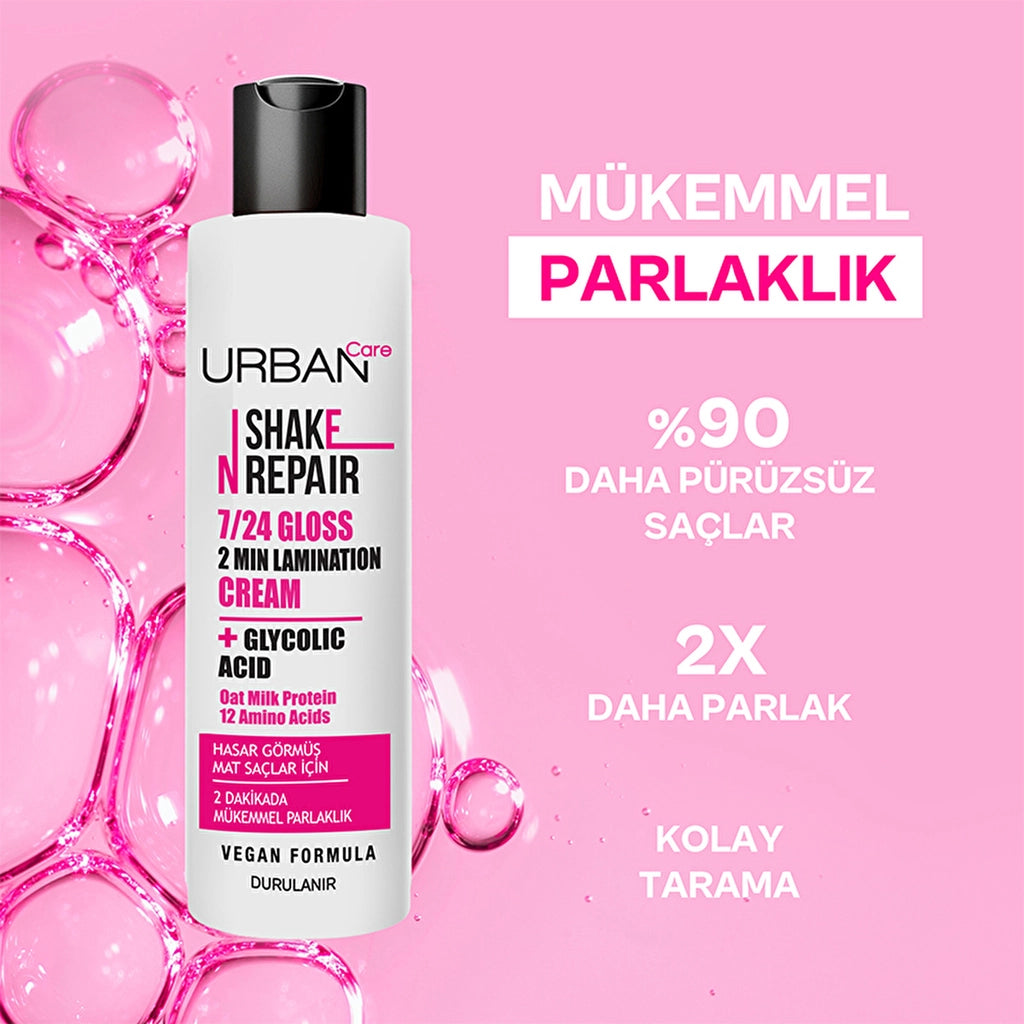 Urban Care Shake N Repair 7/24 Gloss Lamination Shine Effective Rinse Care Cream 200 ml