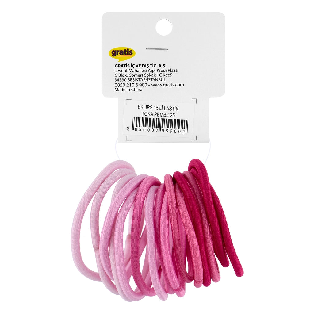 Eklips Pink Elastic Buckle 15pcs