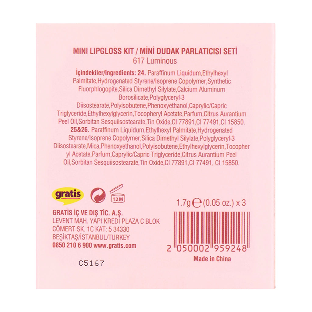 Beaulis Must Have It Mini Liquid Glossy Lipstick Set 617 Luminous