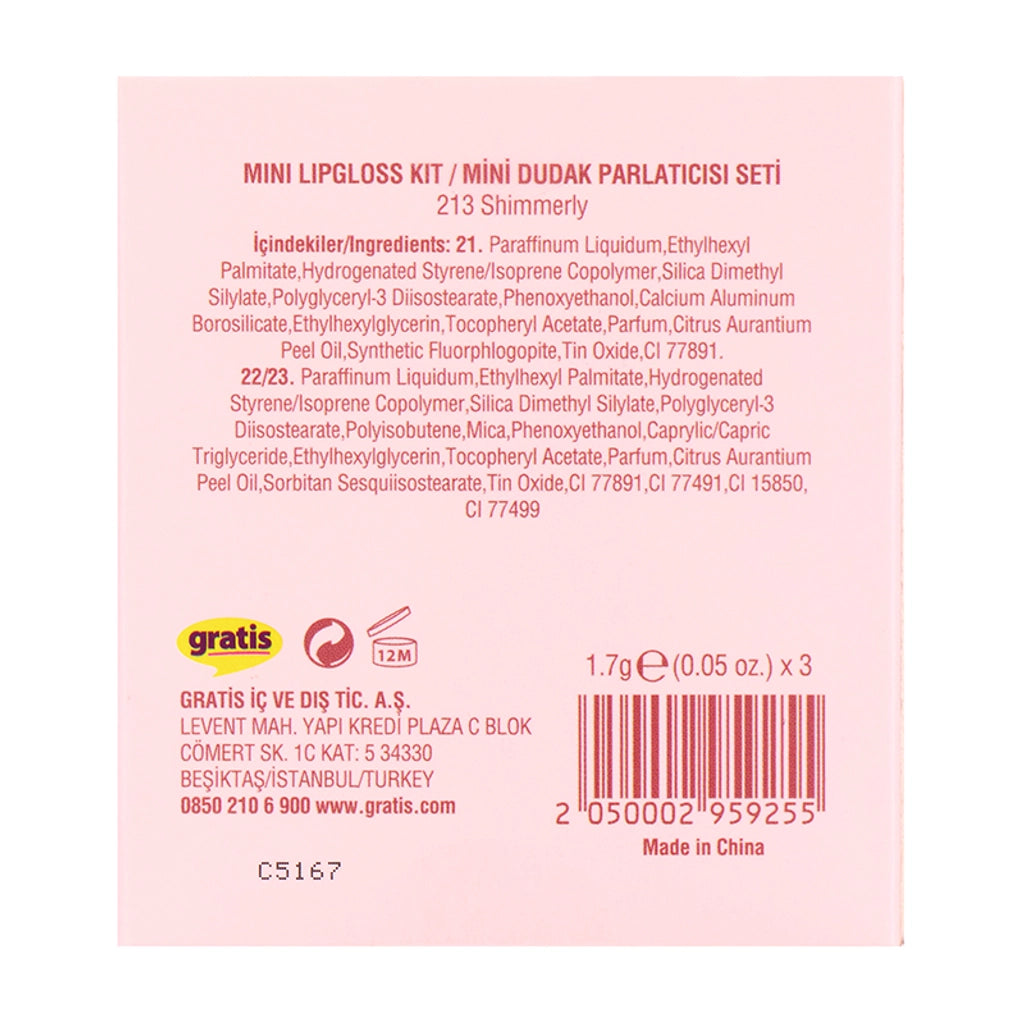 Beaulis Must Have It Mini Liquid Shiny Lipstick Set 213 Shimmerly