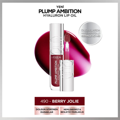 Loreal Paris Plump Ambition Hyaluron Lip Oil Nourishing and Moisturizing Lip Gloss 101 Cristal Clear