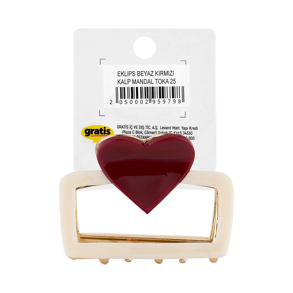 Eklips White Red Heart Latch Buckle