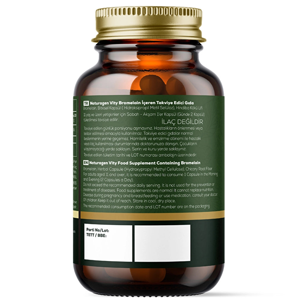 Naturagen Bromelain 2400 GDU Food Supplement 60 Capsules 1000mg