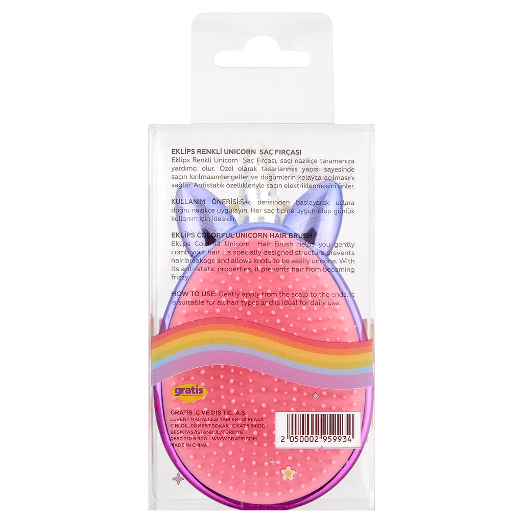 Eklips Colorful Unicorn Hair Brush