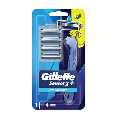 Gillette Sensor3+ Comfort Head Shaver with 4 Replacement Blades