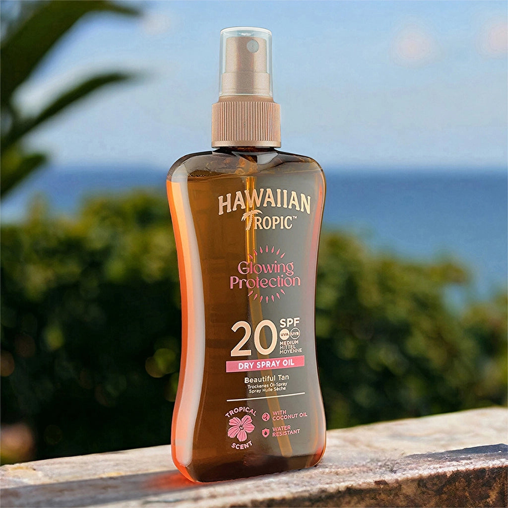 Hawaiian Tropic Glowing Protection Dry Spray Oil SPF20 Protective &amp; Bronzing Oil 200 ml
