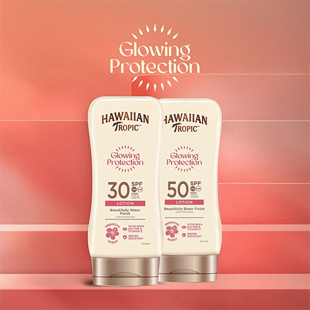 Hawaiian Tropic Glowing Protection Lotion SPF30 Sunscreen Body Lotion 180 ml