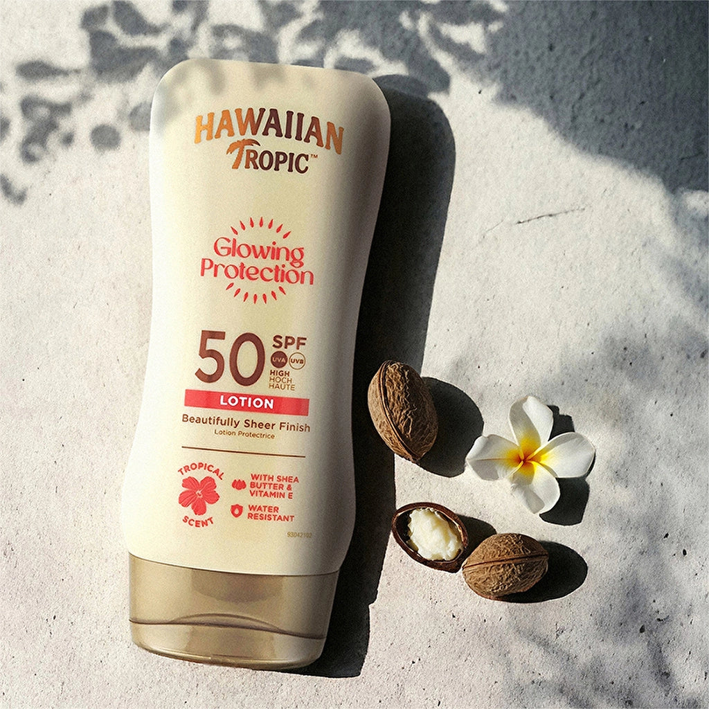 Hawaiian Tropic Glowing Protection Lotion SPF50 Sunscreen Body Lotion 180 ml