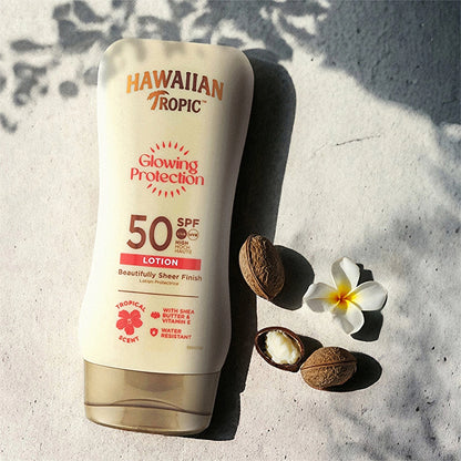 Hawaiian Tropic Glowing Protection Lotion SPF50 Sunscreen Body Lotion 180 ml