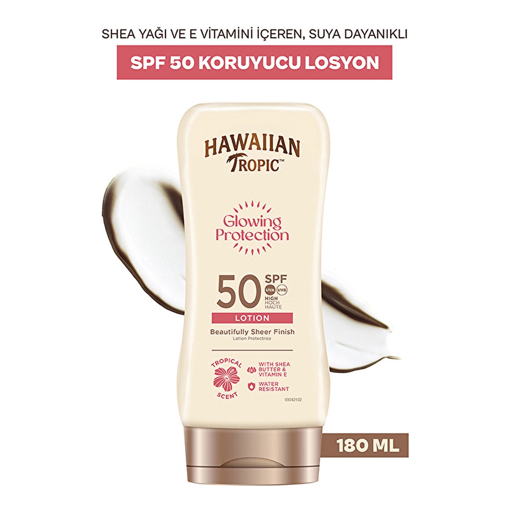 Hawaiian Tropic Glowing Protection Lotion SPF50 Sunscreen Body Lotion 180 ml