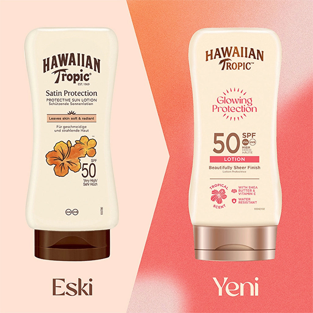 Hawaiian Tropic Glowing Protection Lotion SPF50 Sunscreen Body Lotion 180 ml