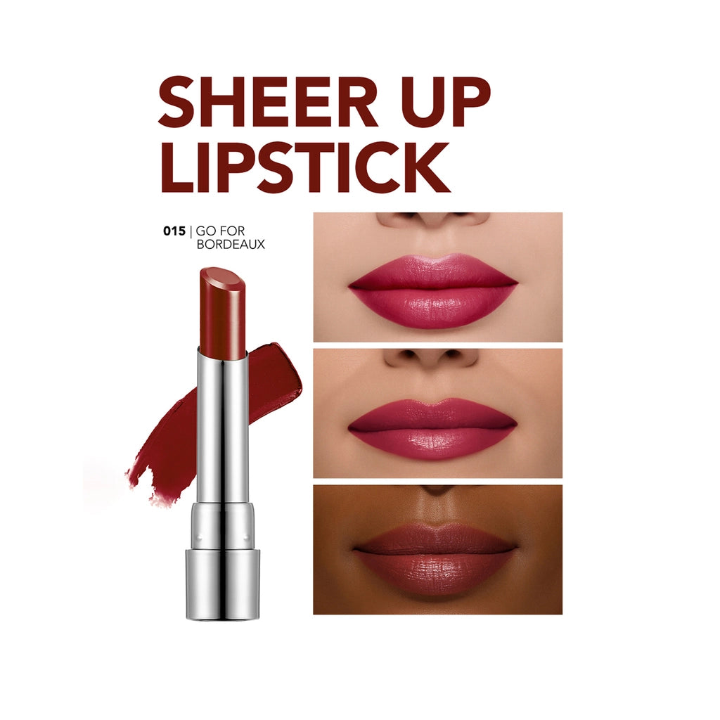 Flormar Sheer Up Moisturizing Effect Semi Transparent Lipstick 015 Go For Bordeaux