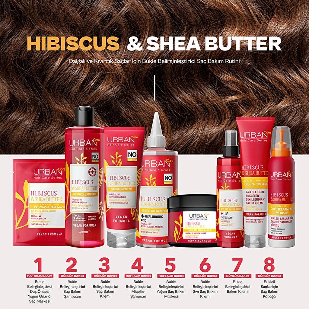 Urban Care Hibiscus &amp; Shea Butter Curl Defining Hair Care Shampoo 350 ml