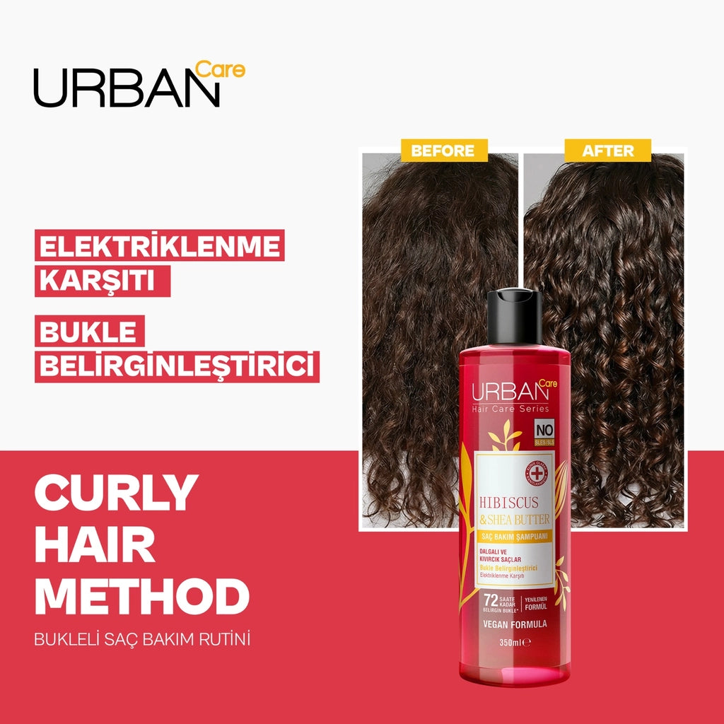 Urban Care Hibiscus &amp; Shea Butter Curl Defining Hair Care Shampoo 350 ml