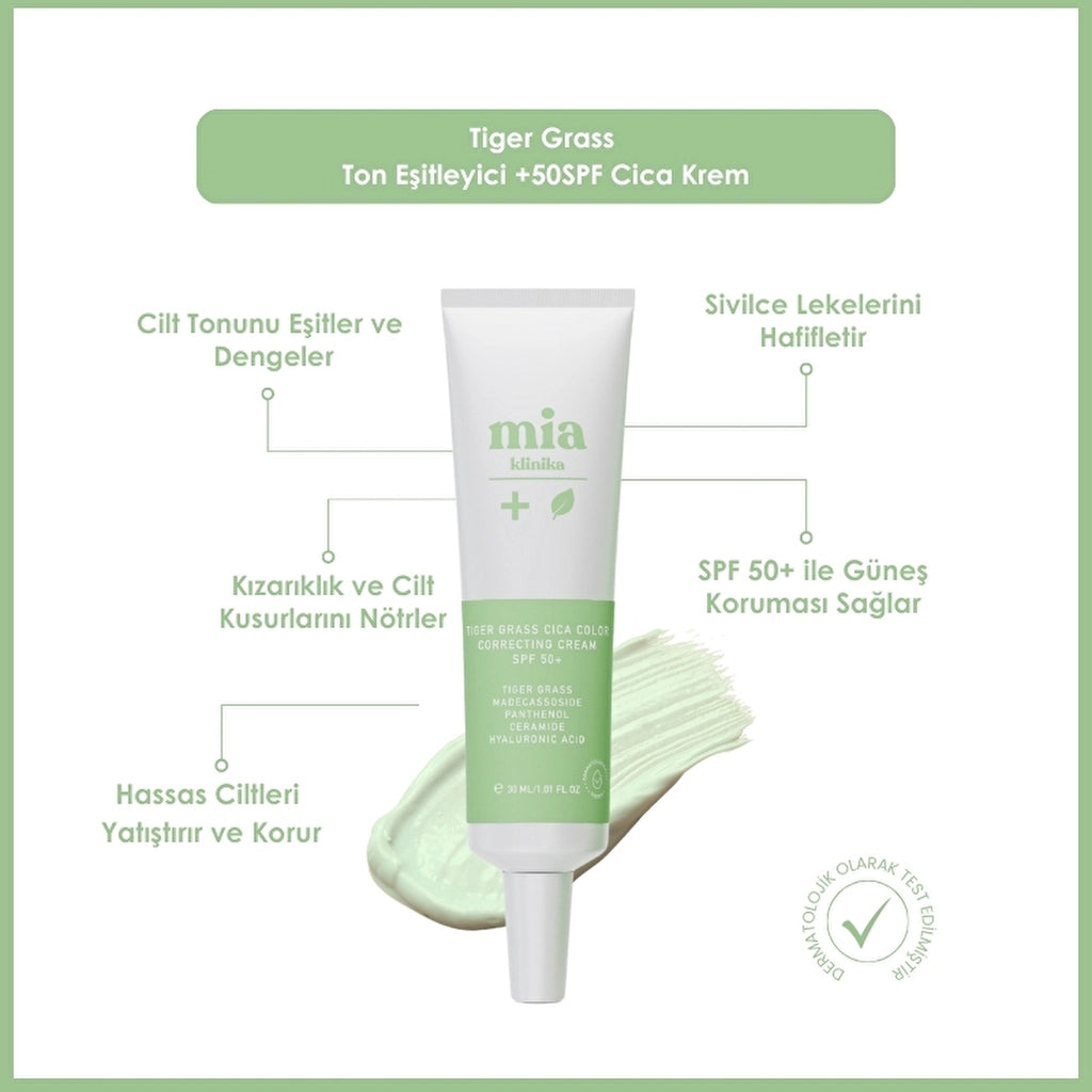 Mia Klinika Tiger Grass Tone Equalizer 50 SPF+ Cica Cream 30 ml