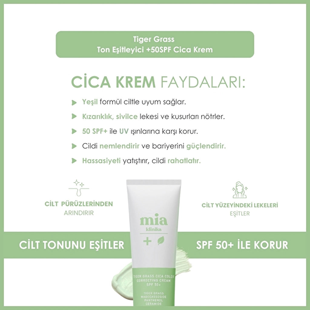 Mia Klinika Tiger Grass Tone Equalizer 50 SPF+ Cica Cream 30 ml