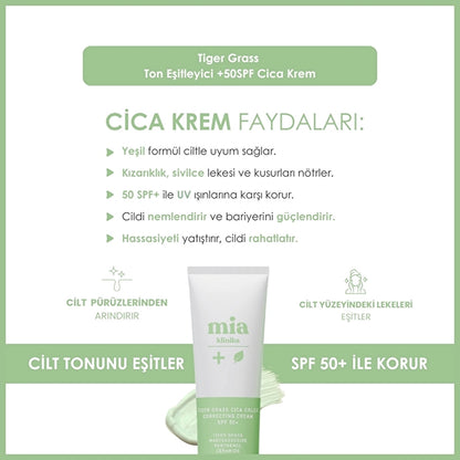 Mia Klinika Tiger Grass Tone Equalizer 50 SPF+ Cica Cream 30 ml