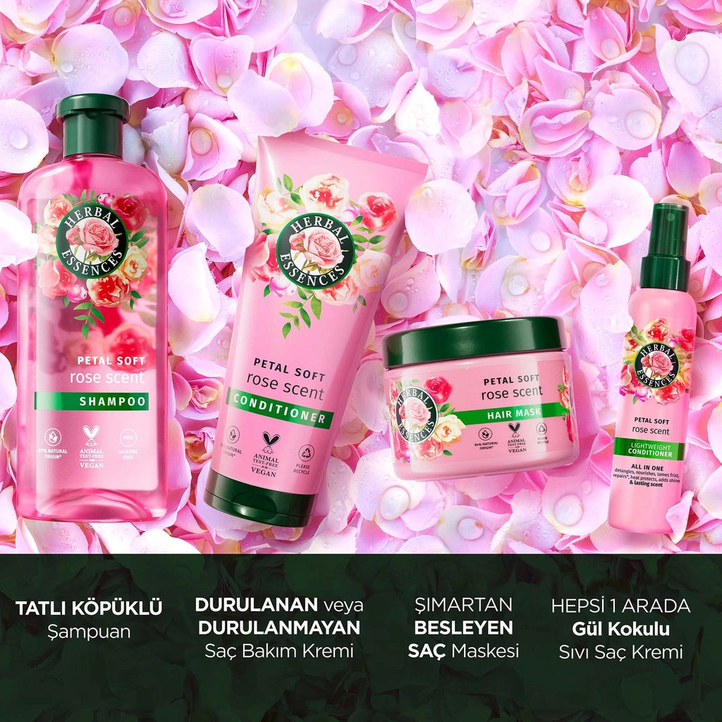 Herbal Essences Velvety Softness Rose Scented All-in-One Non-Heavy Liquid Conditioner 145 m