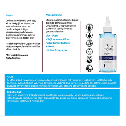 Rimu Health Pore Firming and Purifying Tonic 200 ml (Glycolic Acid 6% AHA BHA)