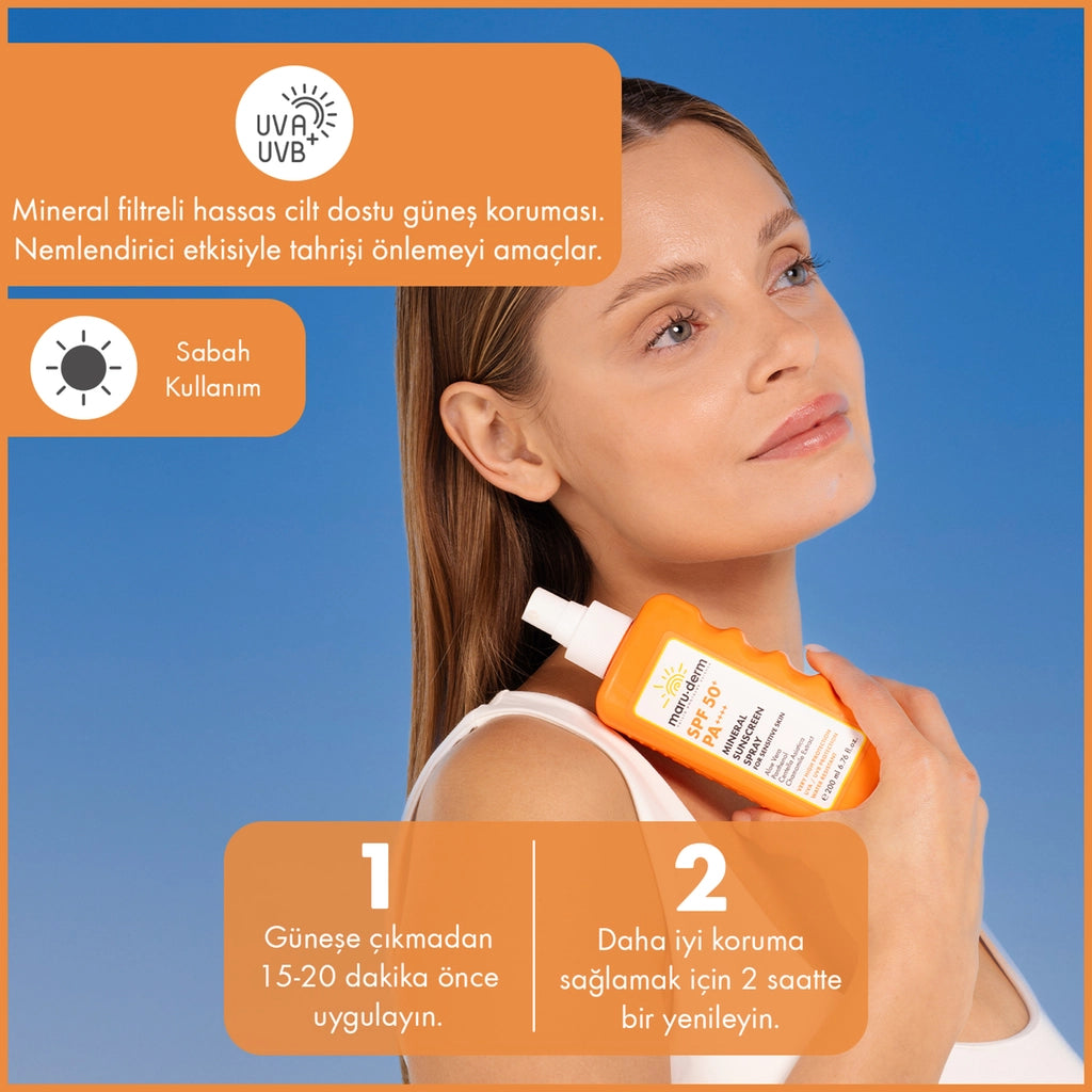 Maruderm SPF 50+ Mineral Spray Sunscreen for Sensitive Skin 200 ml