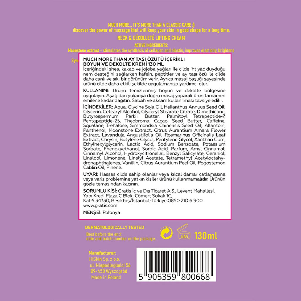 Much More Than Neck and Decollete Cream with Moonstone Extract 130 ml