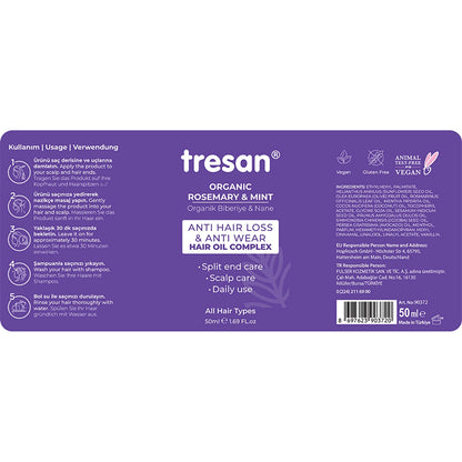 Tresan Organic Rosemary &amp; Mint Anti-Hair Care Oil Complex 50 ml