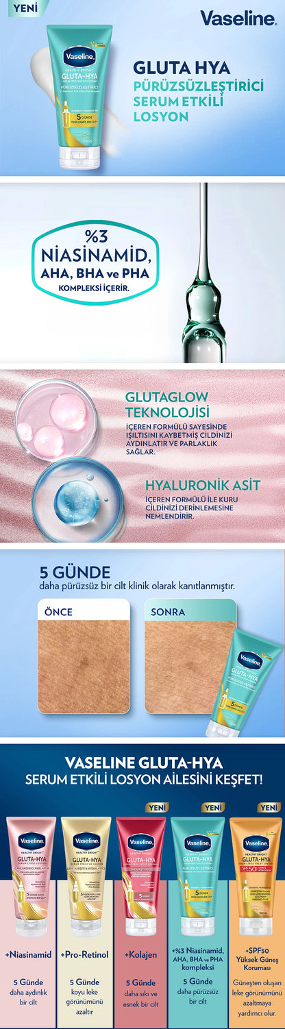 Vaseline Gluta-Hya Serum Effective Body Lotion Smoothing 170 ml