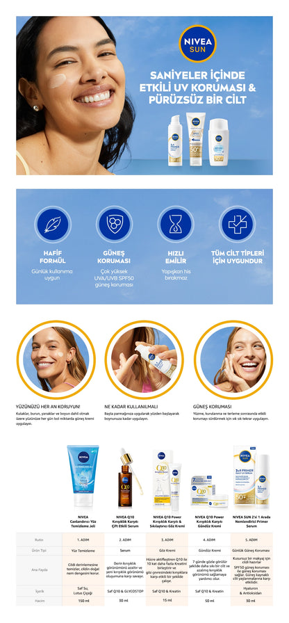 Nivea Sun SPF50 2 in 1 UV Protection &amp; Smoothness Primer Serum 30 ml