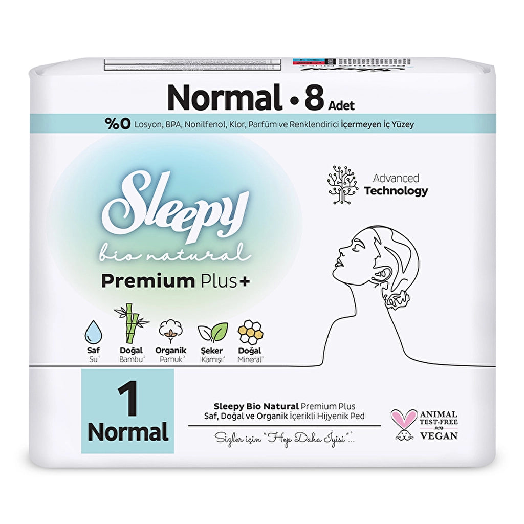 Sleepy Bio Natural 1 Normal Hygienic Pads 8 Pack