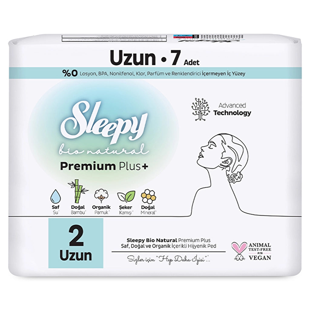 Sleepy Bio Natural 2 Long Hygienic Pads Pack of 7