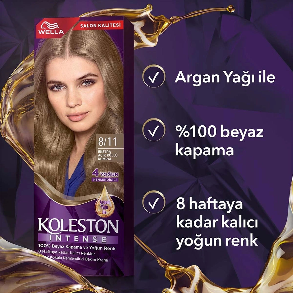 Wella Koleston Intense Hair Dye 8/11 Extra Light Ashy Auburn