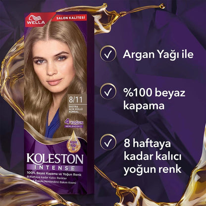 Wella Koleston Intense Hair Dye 8/11 Extra Light Ashy Auburn