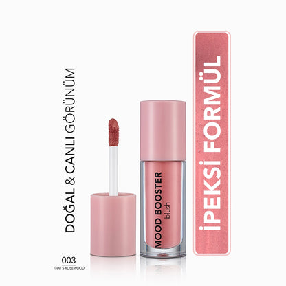 Flormar Mood Booster Intense Color Giving Natural Shimmer Blush 004 Feel the Red