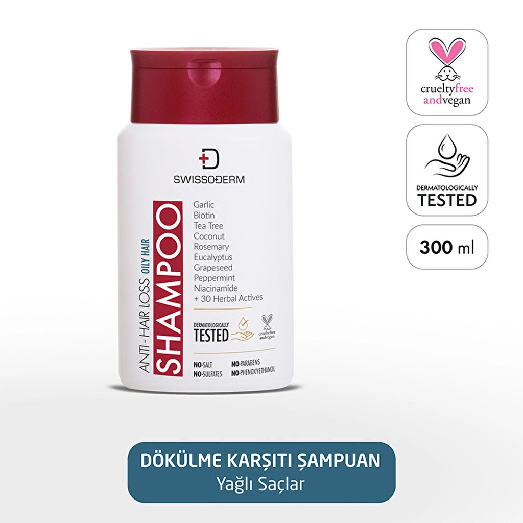 Swissoderm Anti-Hall Shampoo For Oily Hair 300 ml