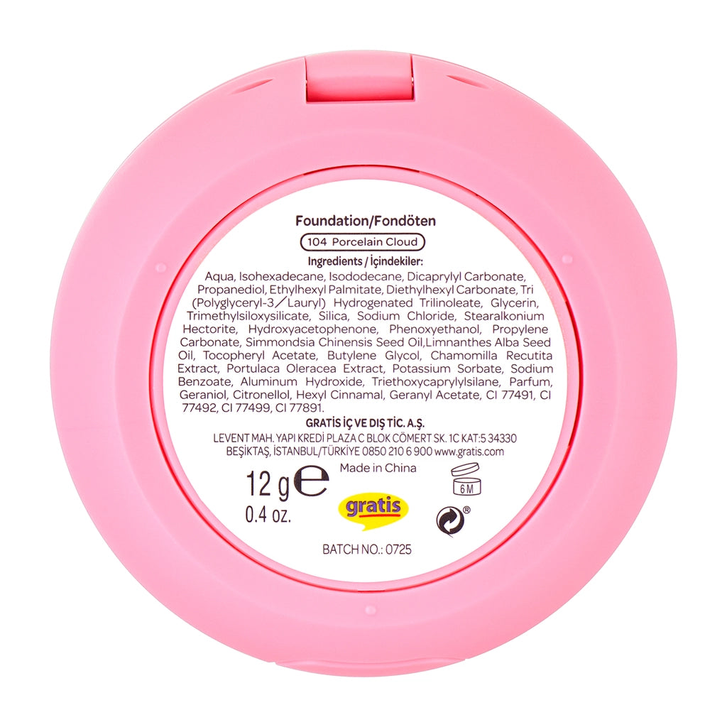 Beaulis Fun Cloudy Cushion Foundation 104 Porcelain Cloud