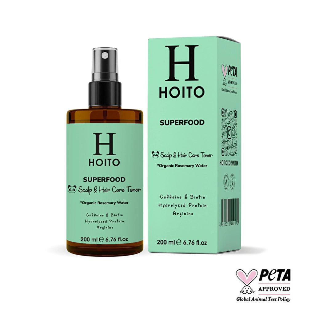 Hoito Superfood Anti-Hair Loss Organic Rosemary Water Hair and Scalp Care Tonic 200 ml