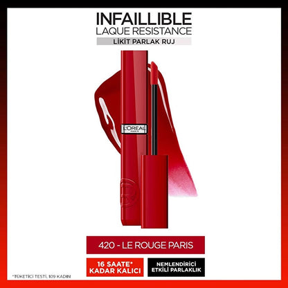 Loreal Paris Infaillible Laque Resistance Liquid Shiny Lipstick 550 Noir Cherry