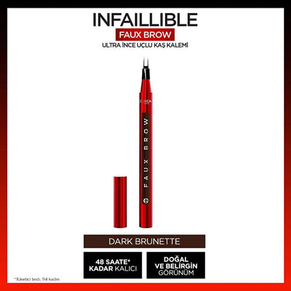 Loreal Paris Infaillible Faux Brow Ultra Fine Tip Eyebrow Pencil Dark Brunette