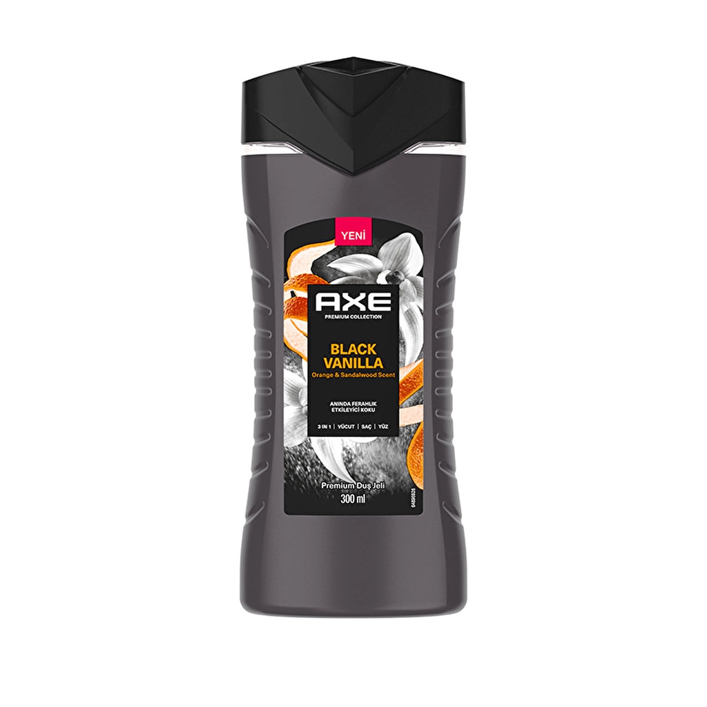 Axe Premium Collection Shower Gel Black Vanilla 3 in 1 Body Hair Face 300 ml